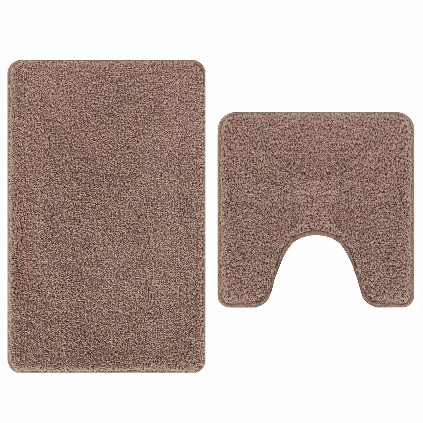 Berkfield Home 2 Piece Non-Slip Brown Bath Mat Set – 3