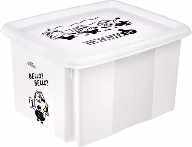 Keeeper Minions Turning Stacking Box, 30 Litre, Grey and White