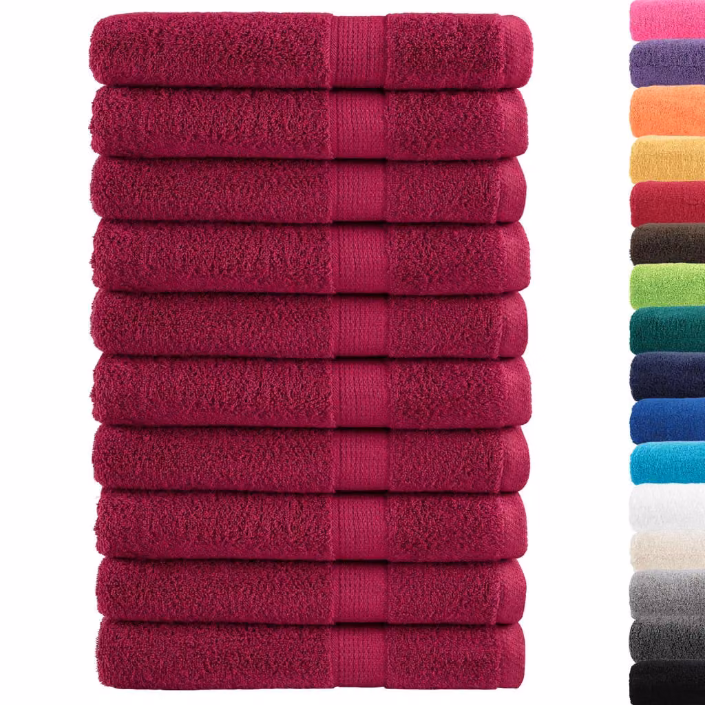 Berkfield Home SOLUND Premium Cotton Terry Towels, 10-Piece Set, Red, W: 100 cm, L: 200 cm, 600gsm – 2