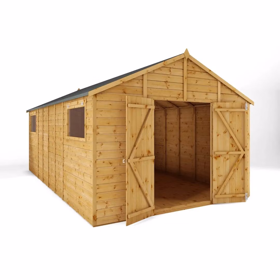 Mercia Premium Shiplap Apex Workshop with Window in Brown, W: 322.7 cm, D: 546.6 cm, H: 252.4 cm – 1