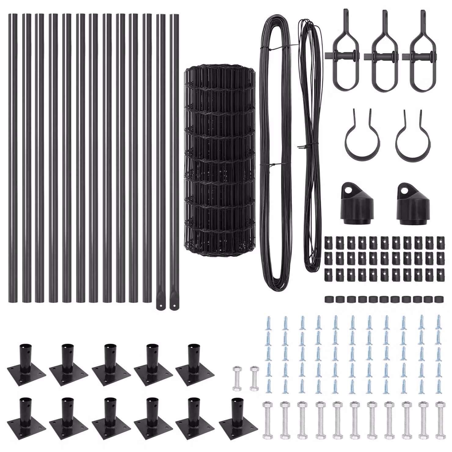 Berkfield Home Euro Fence in Grey Galvanised Steel with 13 Flanged Posts, W: 25 m, H: 0.6 m – 3
