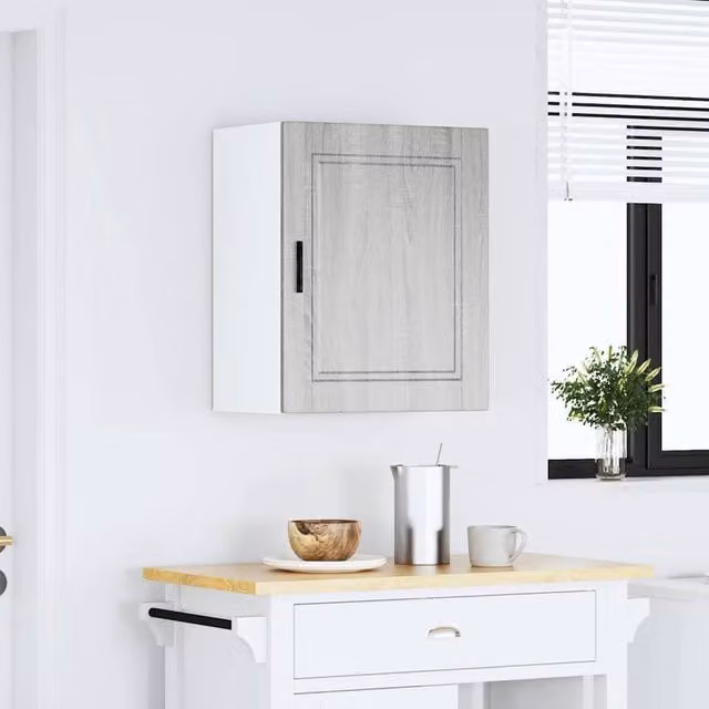 Berkfield Home Porto Kitchen Wall Cabinet in Grey Sonoma, W/D/H: 60 x 25 x 31 cm