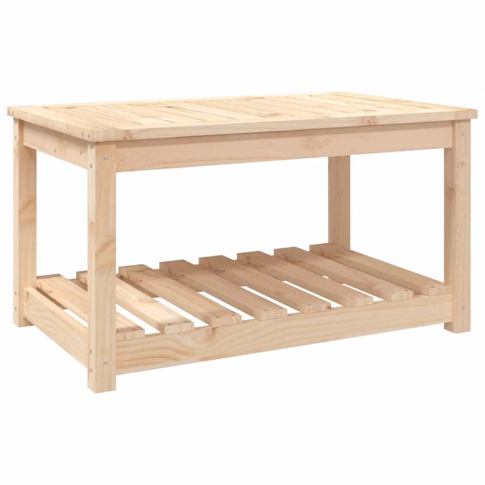Berkfield Home Rectangular Garden Table in Beige Solid Pine, W/D/H: 82.5 x 50.5 x 45 cm – 3