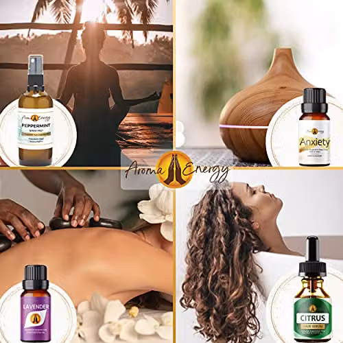 Aroma Energy Peppermint Pure Essential Oil, 10ml (5 x 10ml Bottles), Green – 3