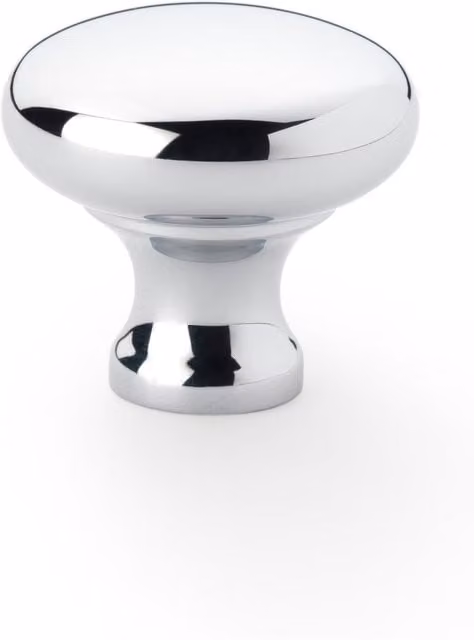 Handle & Home Silver Chrome Rounded Curved Brass Cabinet Knob, Diameter: 32 mm