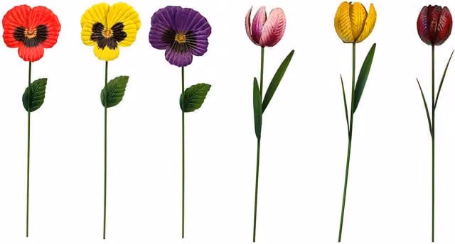 Ornate Collection Multicolour Metal Floral Garden Stake