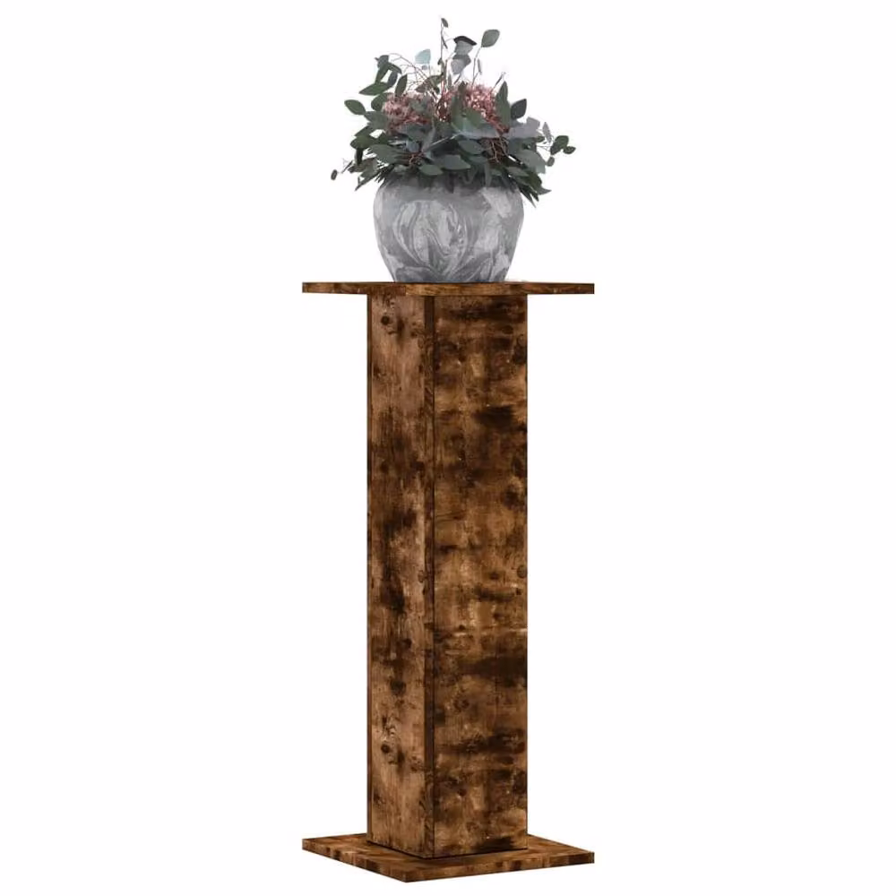 Berkfield Home Set of 2 Smoked Oak Plant Stands in Brown, W/D/H: 30 x 30 x 80 cm – 2