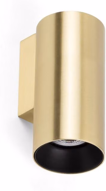 Faro Stan Modern Cylinder Wall Light in Yellow and Gold/Brass