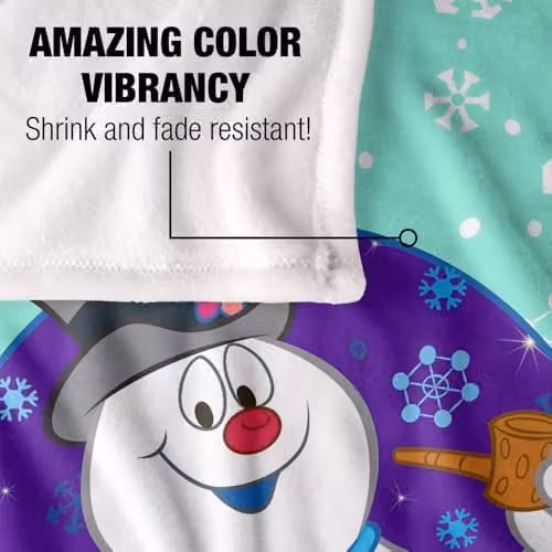 Warner Bros. Frosty The Snowman Christmas Fleece Throw Blanket, Multicolour, W: 91 cm, D: 147 cm – 2