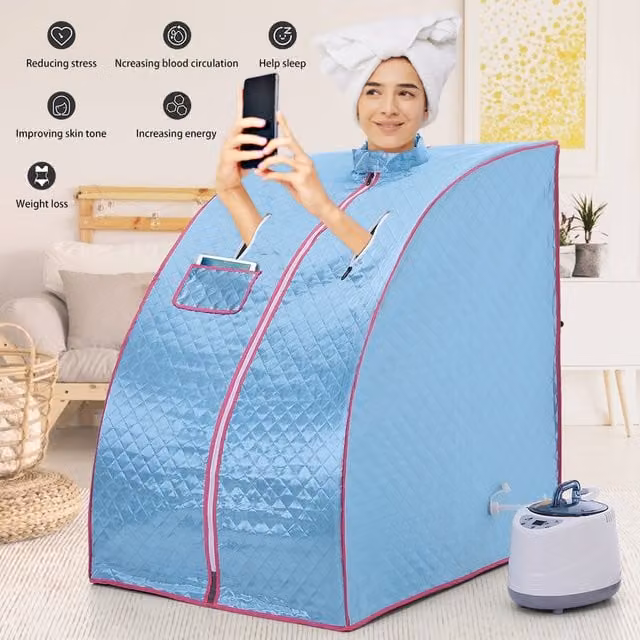 Livingandhome Portable Steam Sauna Kit in Blue