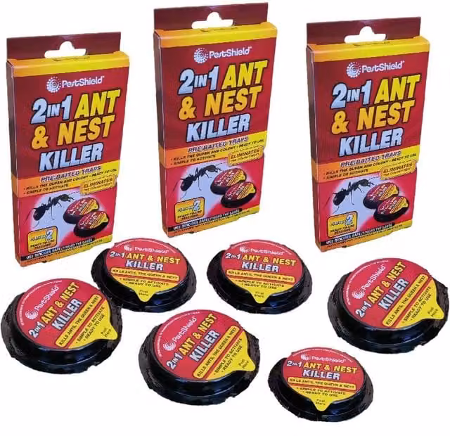 Pestshield 2 in 1 Ant and Nest Killer Bait Stations, Black
