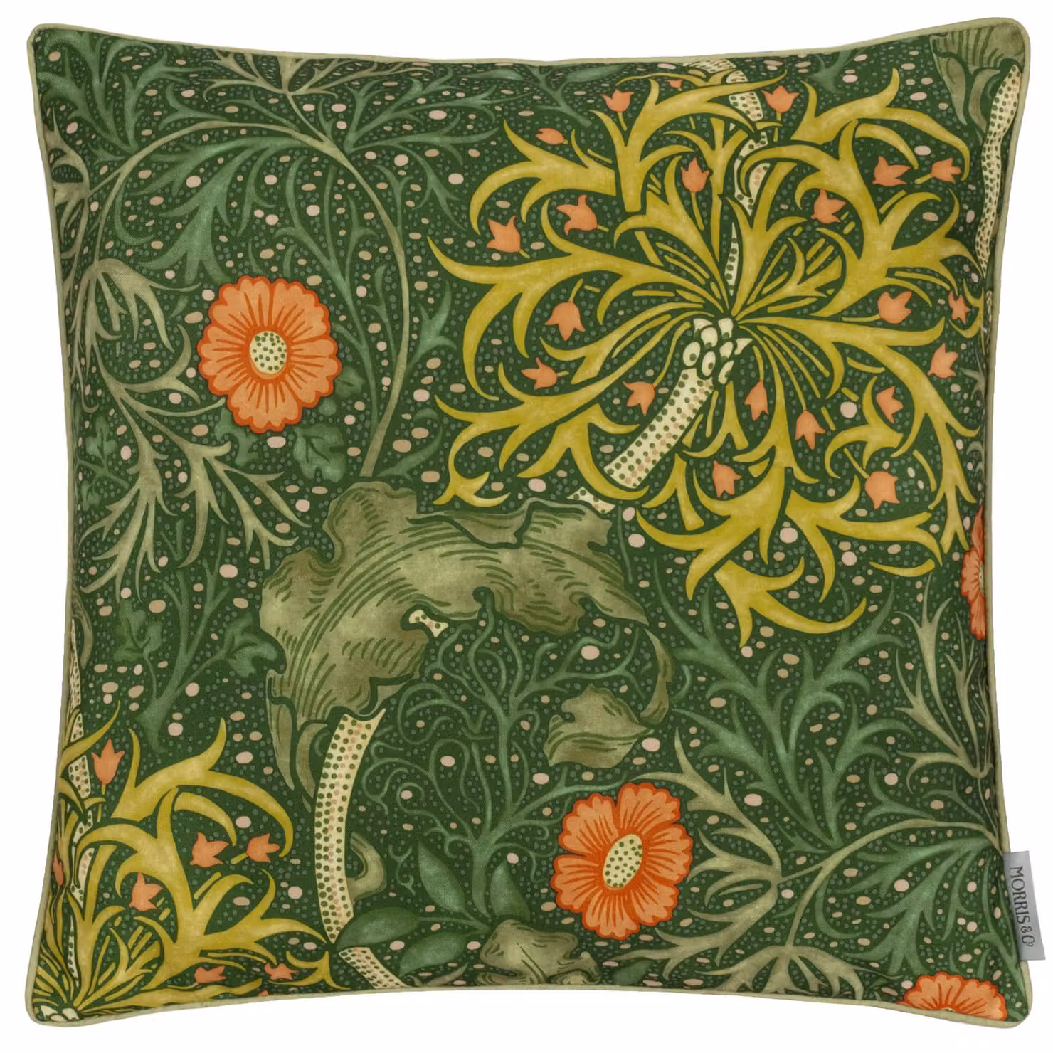 Morris & Co. Seaweed Art Nouveau Printed Outdoor Cushion in Green, W/D/H: 50 x 50 x 50 cm – 2