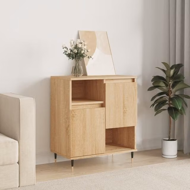 Berkfield Home Sonoma Oak Sideboard in Brown, W/D/H: 60 x 35 x 70 cm – 1