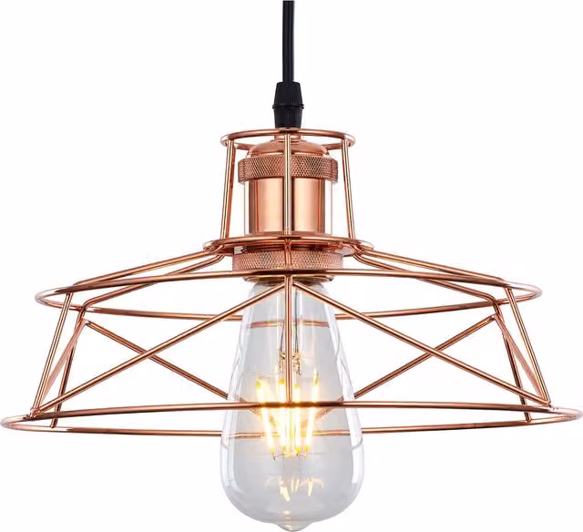 Innoteck Vintage Metal Cone Lamp Shade in Rose Copper and Gold, Diameter: 26 cm