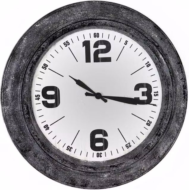 Lemon Pavilion Furniture and Decor Roco Silver Wall Clock in Glass and Metal, W45 x H45 x D5 cm – 1