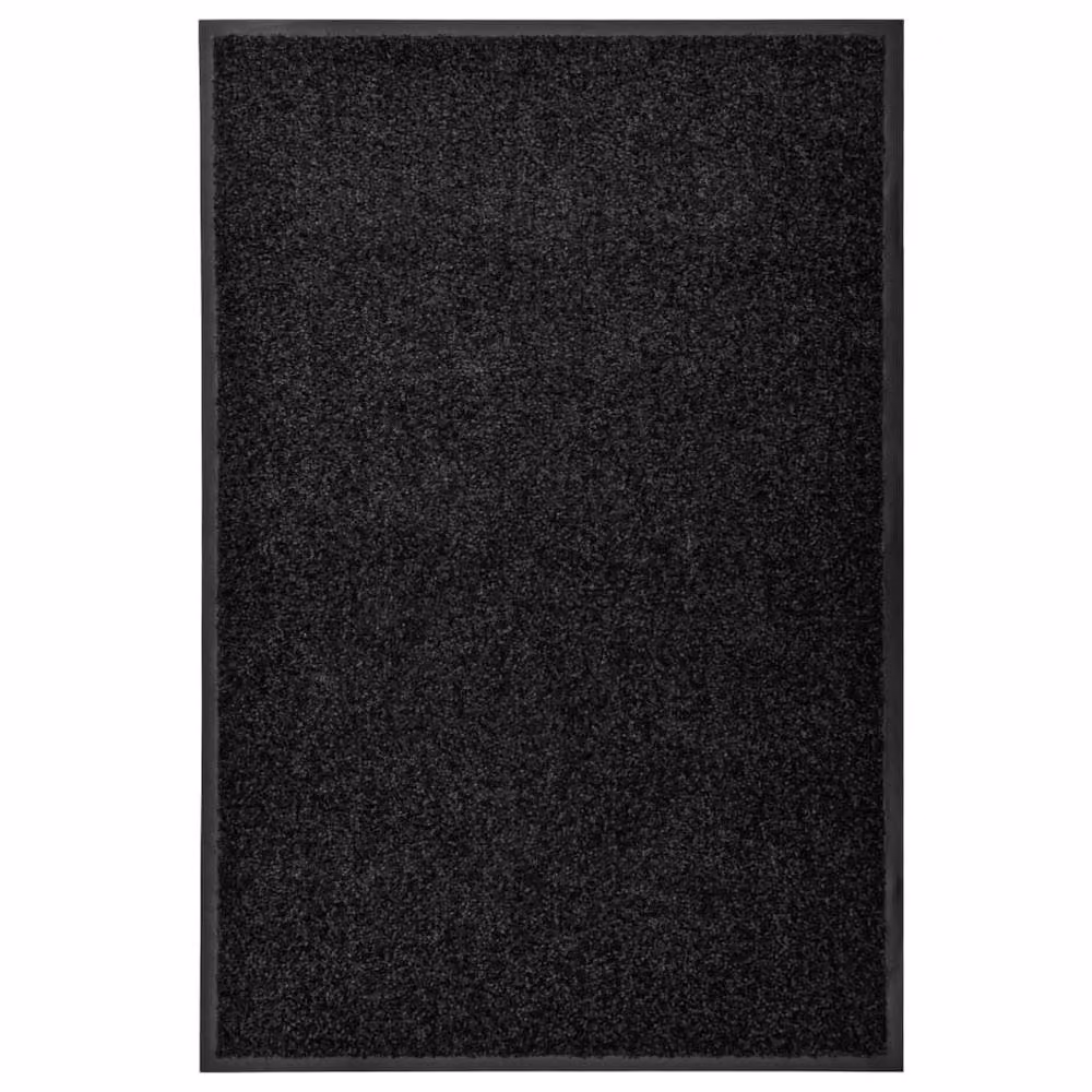 Berkfield Home Washable Non-Slip Black Rectangular Doormat W: 60 cm, D: 90 cm – 2