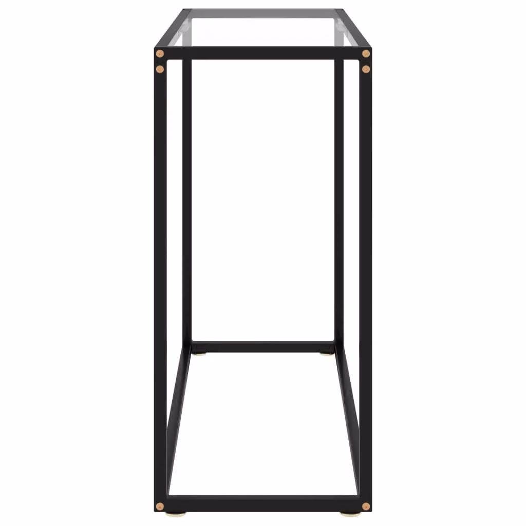 Berkfield Home Modern Transparent Console Table with Tempered Glass and Metal Legs, W/D/H: 80 x 35 x 75 cm – 3