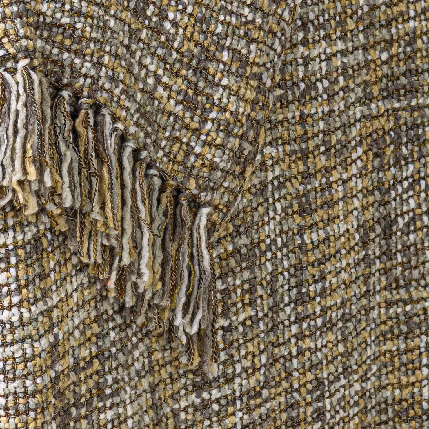 Luxury Living Woven Polyacrylic Throw with Fringes in Grey and Multicolour, W: 160 cm, D: 130 cm – 3