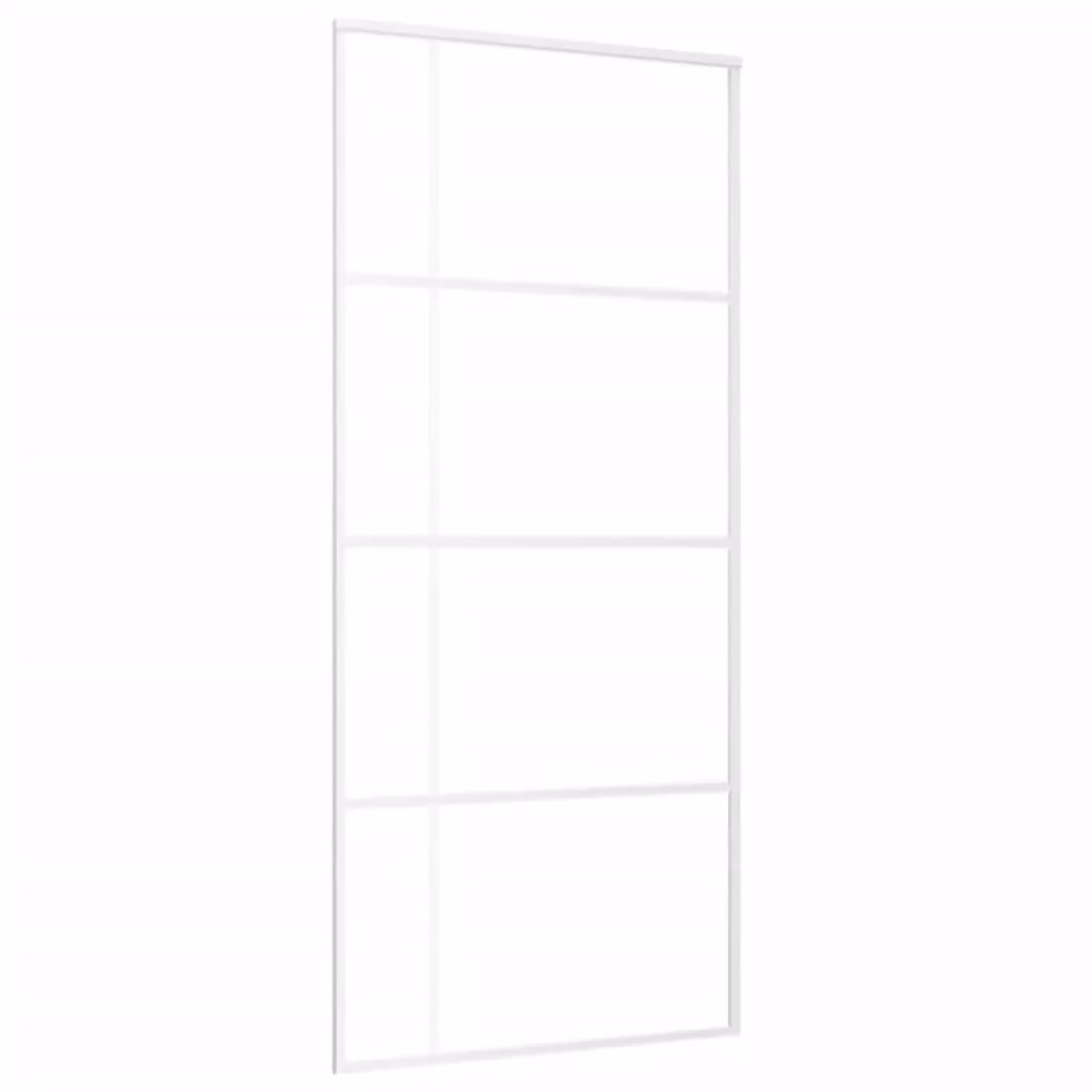 Berkfield Home Modern Sliding Door in White Aluminium with Frosted ESG Glass, W: 90 cm, H: 205 cm – 2