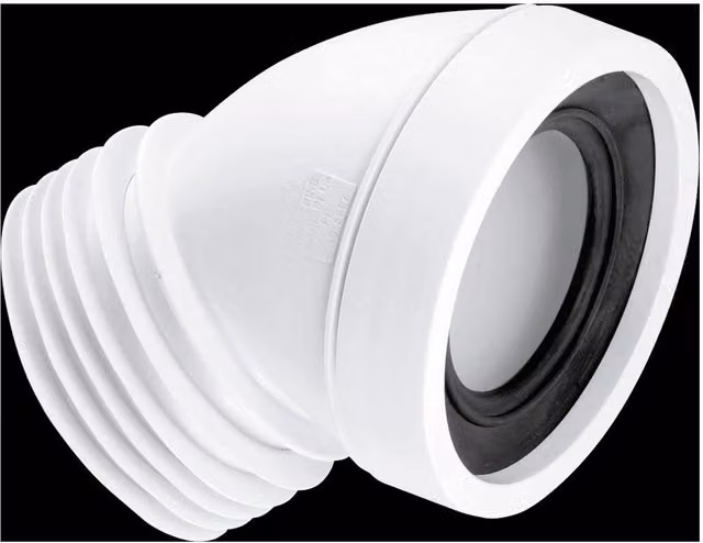 McAlpine 45 Degree Angle Rigid WC Connector in White