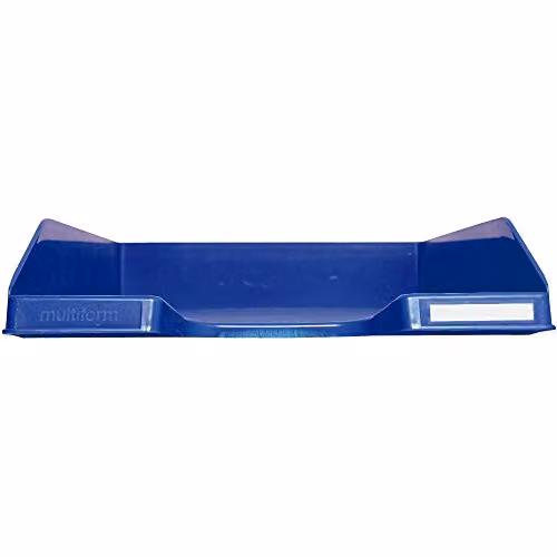 Exacompta Combo Midi Letter Tray in Royal Blue Glossy Plastic, W: 34.7 cm, D: 25.5 cm, H: 6.5 cm – 2