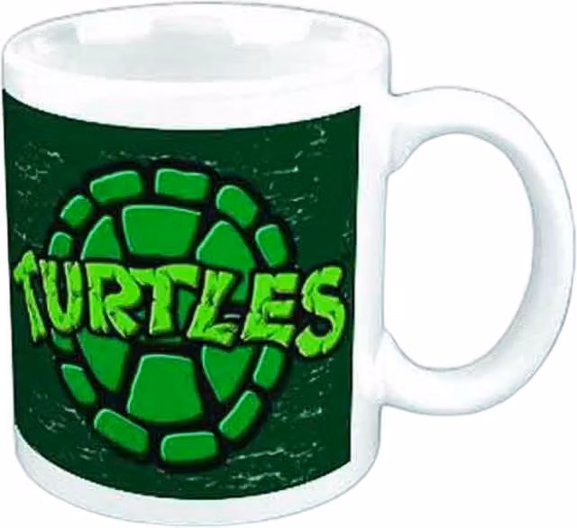 Teenage Mutant Ninja Turtles Retro Shell Ceramic Mug in White and Green