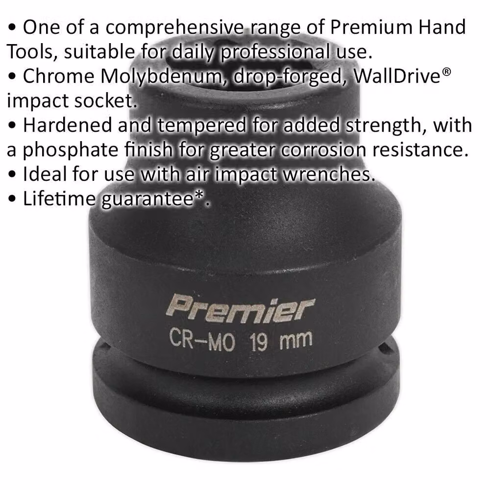 Loops 19mm Forged Impact Socket 3/4 Inch Sq Drive Chromoly Impact Wrench Socket Black – 2