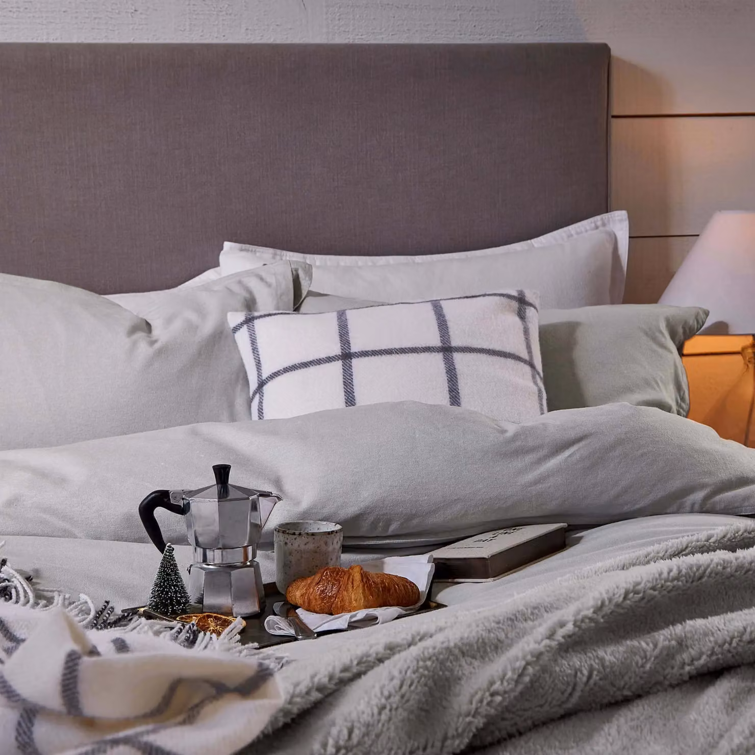 Murmur Laila Grey Brushed Cotton Flannelette Duvet Cover – 2