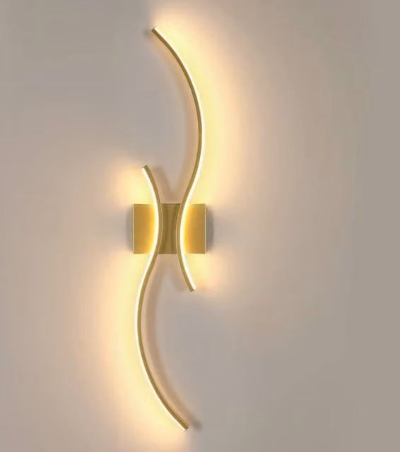 COMELY Modern LED Indoor Wall Light in Gold, Diameter: 80 cm