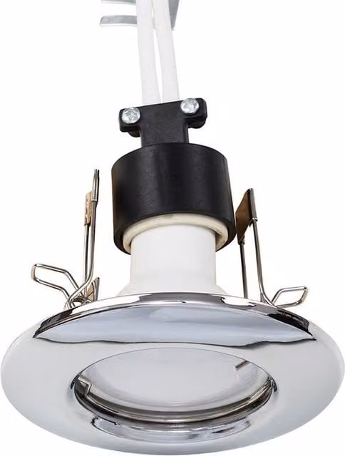 ValueLights Modern Silver Metal LED Fixed Downlight Ceiling Light Fitting Single Pack