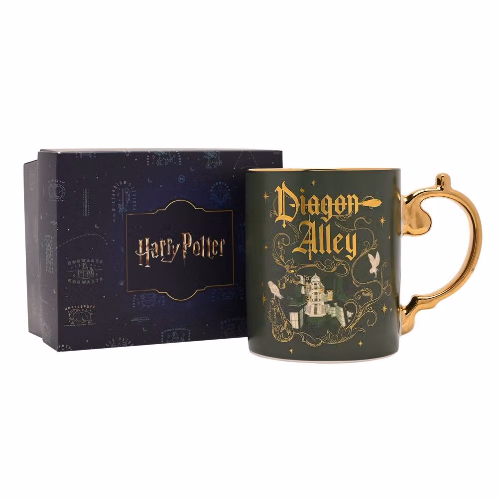Widdop and Co Harry Potter Diagon Alley Ceramic Mug in Green and Gold – 2