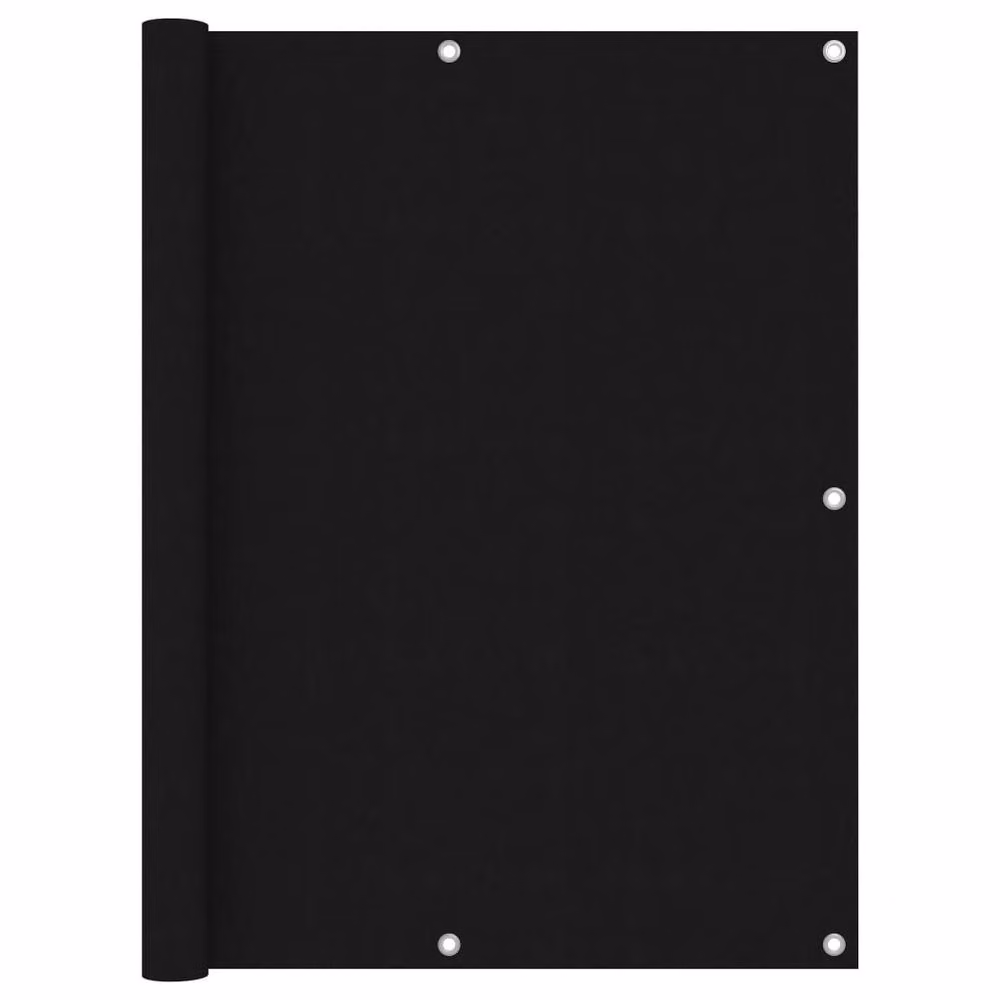 Berkfield Home Modern Balcony Screen in Black Oxford Fabric, W/H: 120 x 300 cm – 2