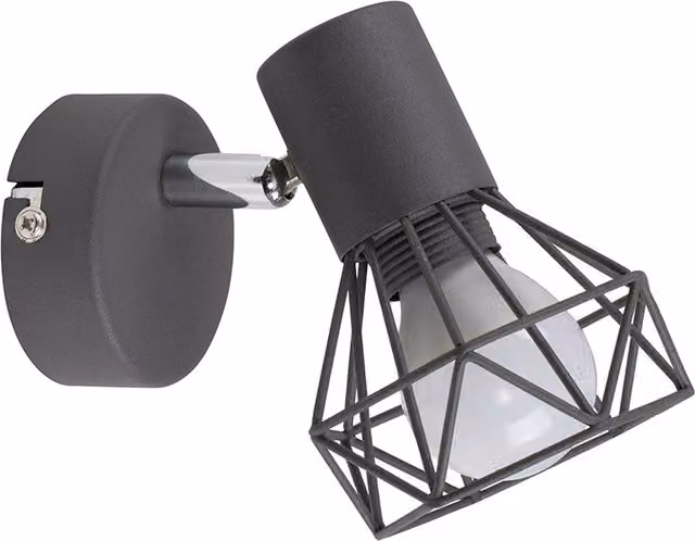 ValueLights Angus Single Cylinder Wall Light in Grey Metal