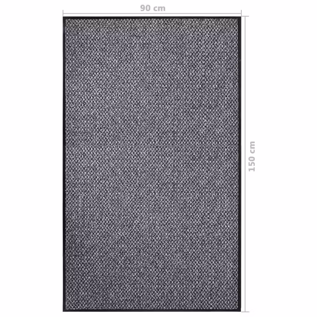 Berkfield Home Grey Non-Slip Rectangular Doormat W: 90 cm, D: 150 cm – 4