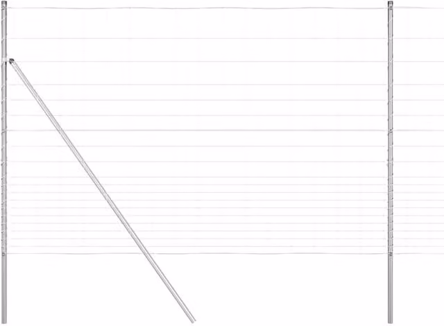 Berkfield Home Field Fence Galvanised Steel in Silver, H: 160 cm, L: 25 m