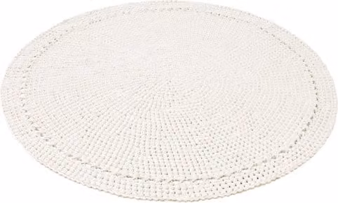 Zuri House Nebo Round Crochet Rug, White, Diameter: 130 cm