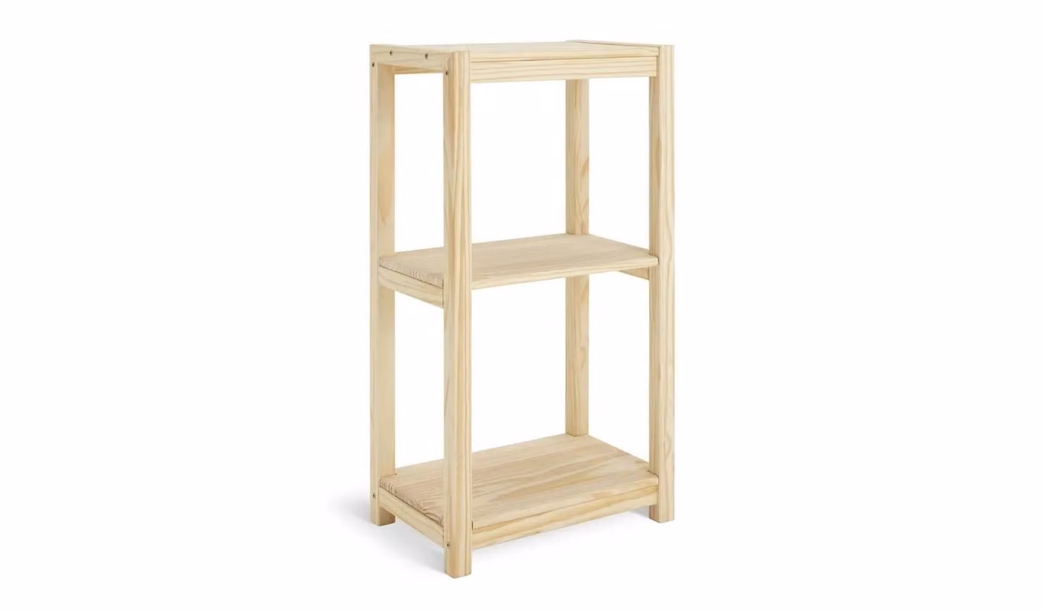 Karee 3 Shelf Pine Wall Mounted Shelving Unit in Brown/Beige, W/D/H: 90 x 30 x 45 cm