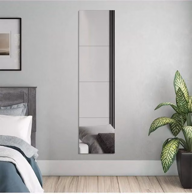 H&O Direct 4-Piece Set of Square Self-Adhesive DIY Acrylic Mirrors in Clear