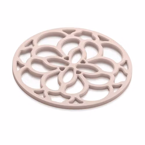 Zeal Silicone Round Heritage Design Trivet Mat in Rose Pink, Diameter: 13 cm – 1