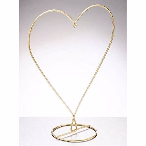 Sienna Glass Heart Shaped Metal and Glass Tabletop Display Stand, Gold – 2