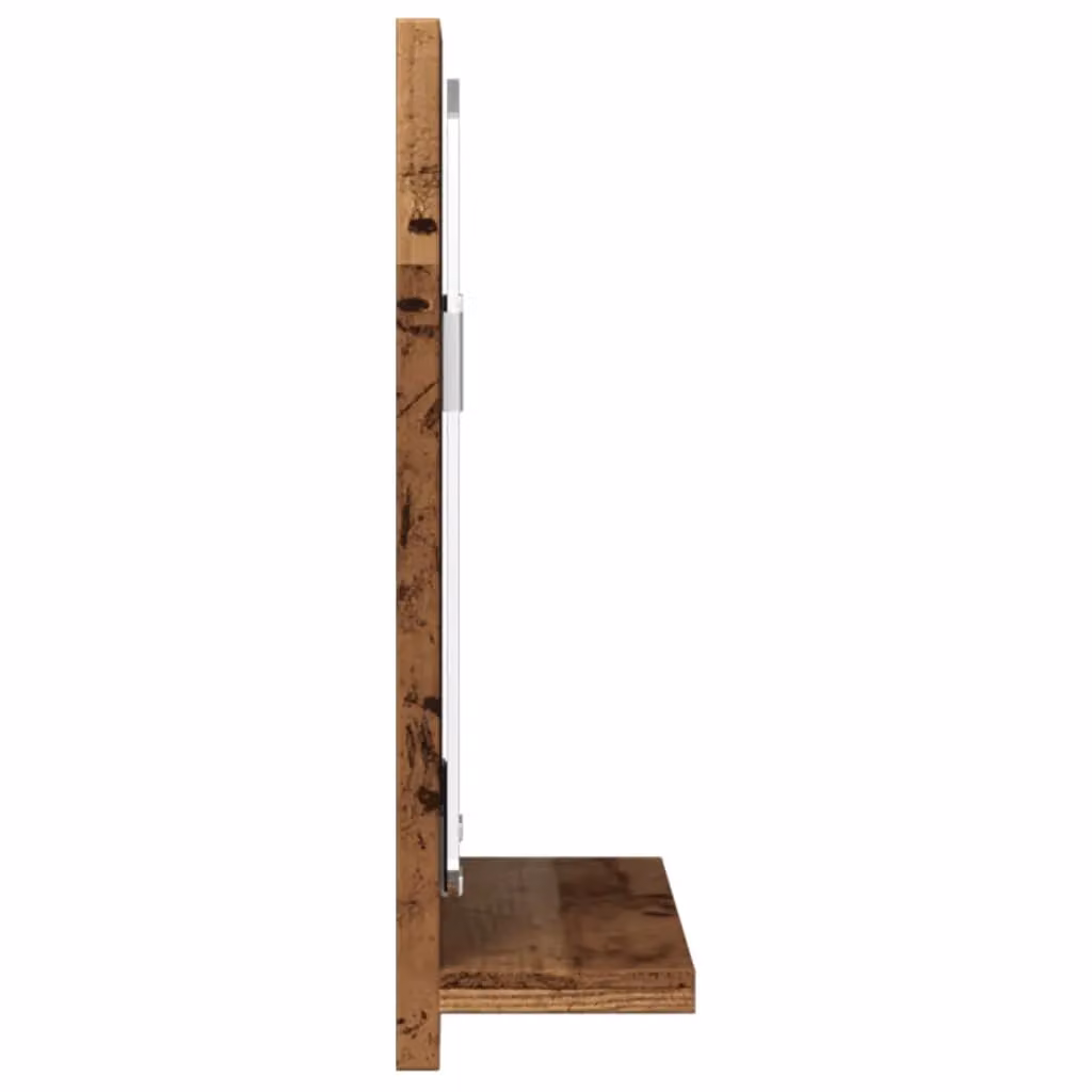 Berkfield Home Rustic Brown Bathroom Mirror Cabinet with Hinged Doors and Internal Shelves, W/D/H: 40 x 11 x 37 cm – 2