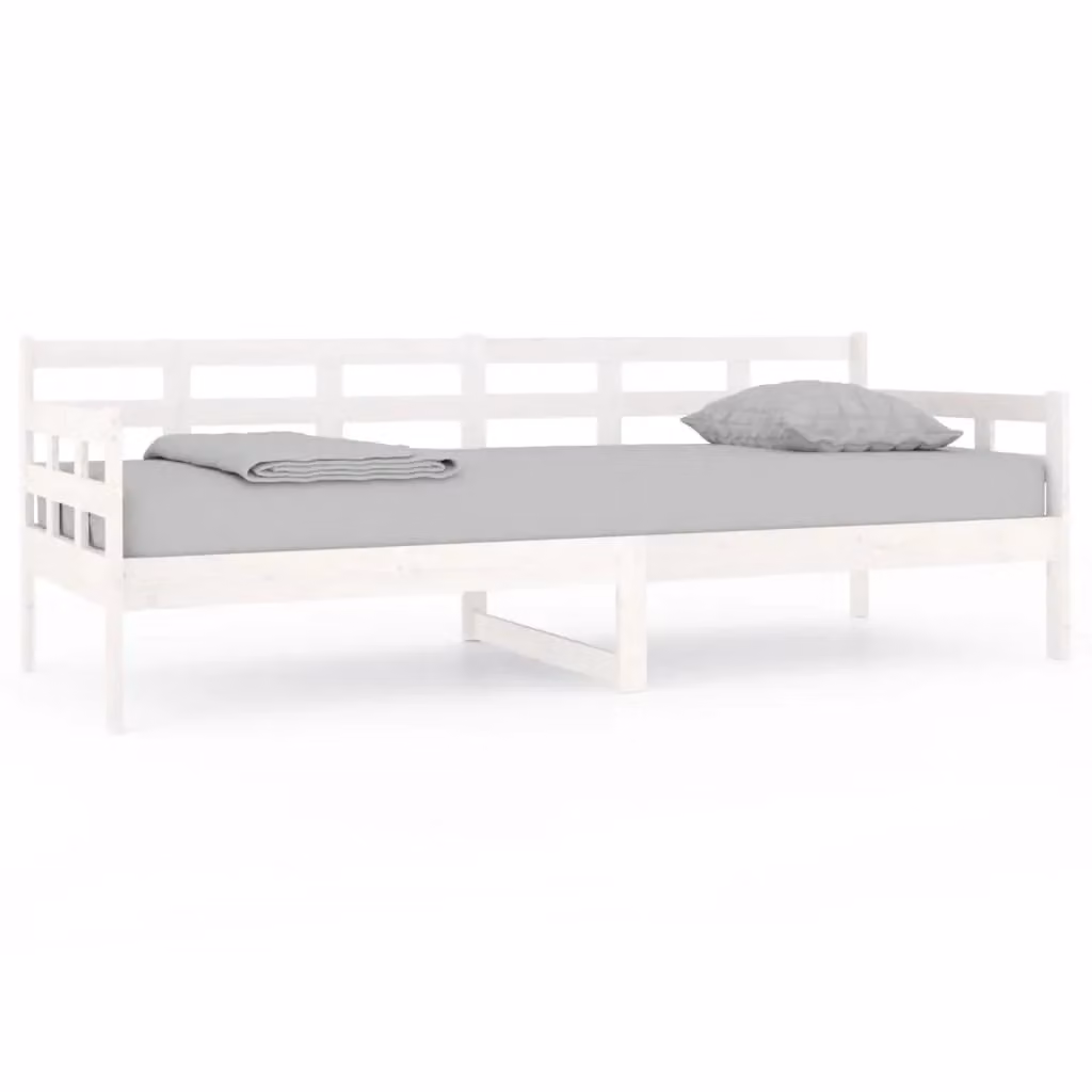 Berkfield Home Rustic White Solid Pine Wood Day Bed W/D/H: 200 x 80 x 80 cm – 2