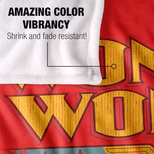 Warner Bros. DC Wonder Woman Logo Super Soft Silky Touch Fleece Throw Blanket, Multicolour, W/D/H: 127.0 x 152.4 x 152.4 cm – 2