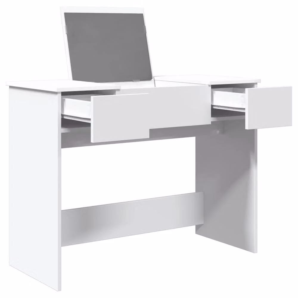 Berkfield Home Modern White Dressing Table with Mirror W/D/H: 100 x 45 x 76 cm – 2
