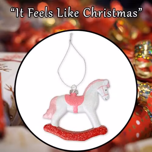 VFM e-Store Pink Rocking Horse Christmas Tree Decoration Ornament W/D/H: 10.5 x 10.5 x 10.5 cm – 7