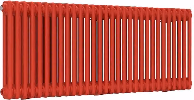 Lux Heat Horizontal 2 Column Steel Radiator in Red, W: 137 cm, H: 50 cm