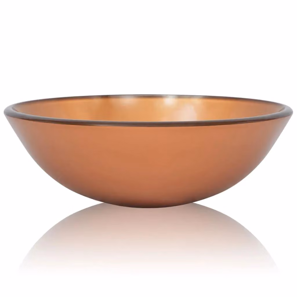 Berkfield Home Brown Tempered Glass Basin, Diameter: 42 cm – 2