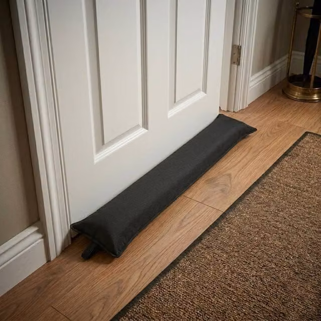 Snug City Premium Filled Draught Excluder for Doors and Windows, Black – 1