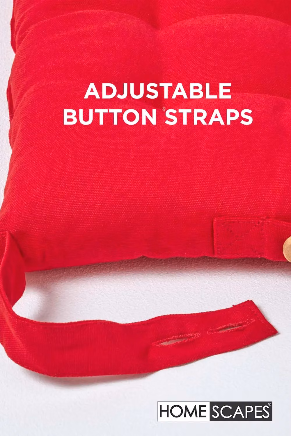 Homescapes Red Cotton Seat Pad with Tie Cords, W/D/H: 40 x 40 x 40 cm – 4