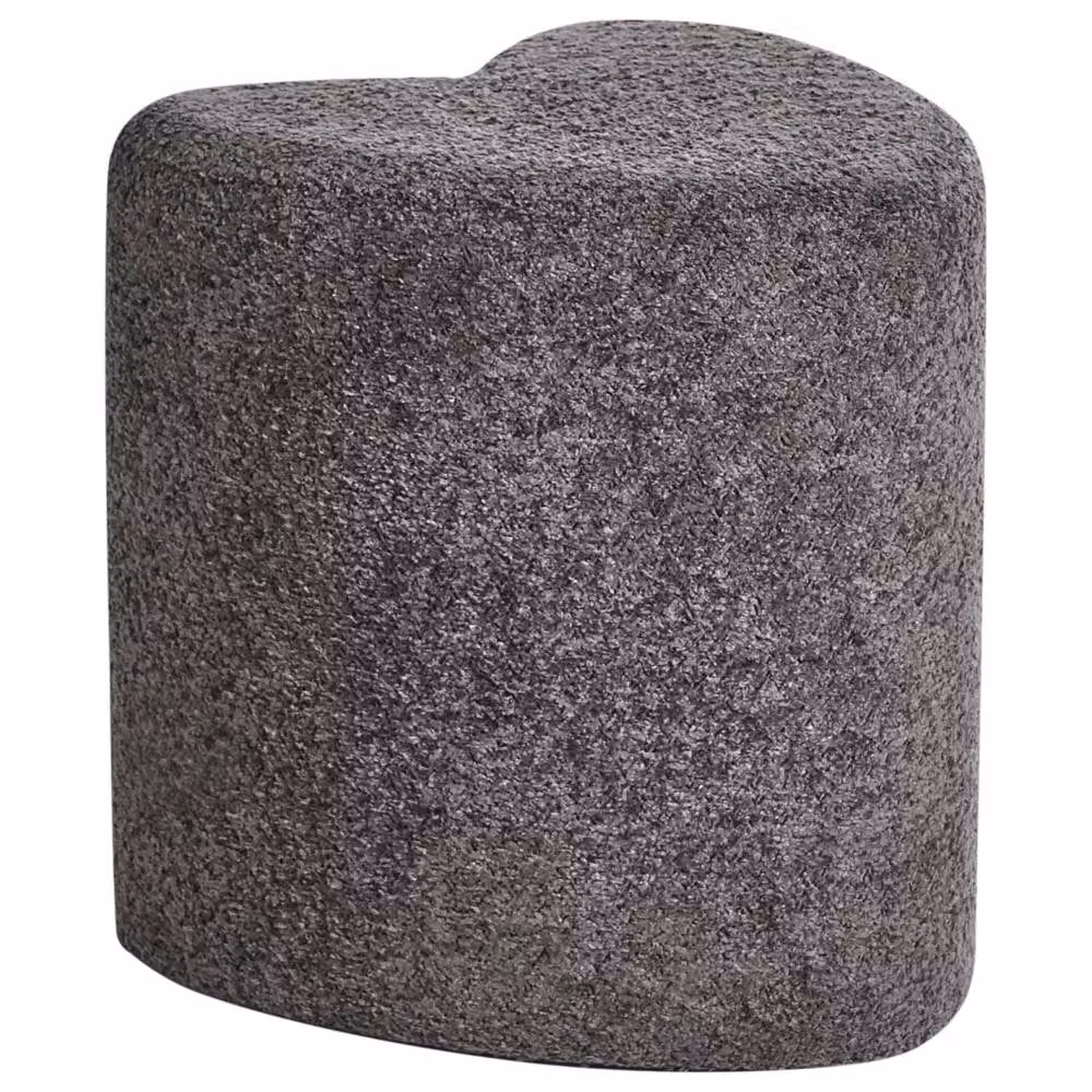 Wyld and Coco Heart-Shaped Pouffe in Dark Grey Chenille – 1